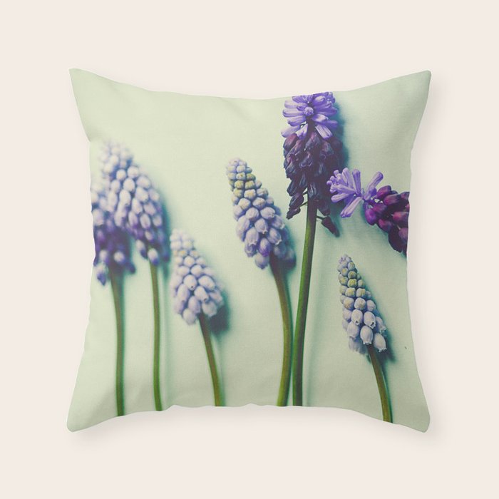 Pretty Blue Flowers Throw Pillow Gallery Image 1