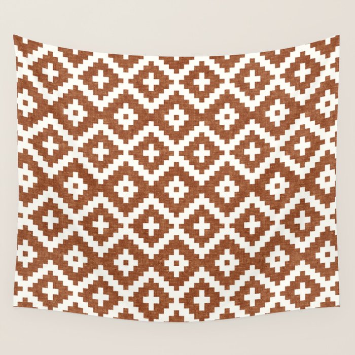 woven aztec geometric - ginger orange Wall Tapestry Gallery Image 4