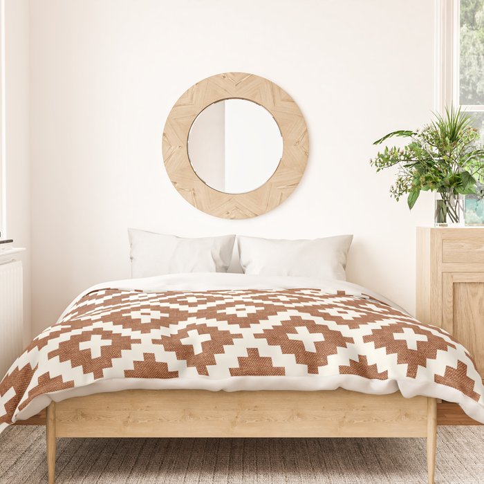 woven aztec geometric - ginger orange Duvet Cover Gallery Image 3