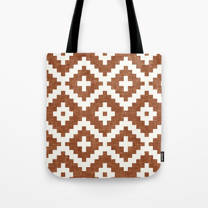 woven aztec geometric - ginger orange Tote Bag Gallery Image 1