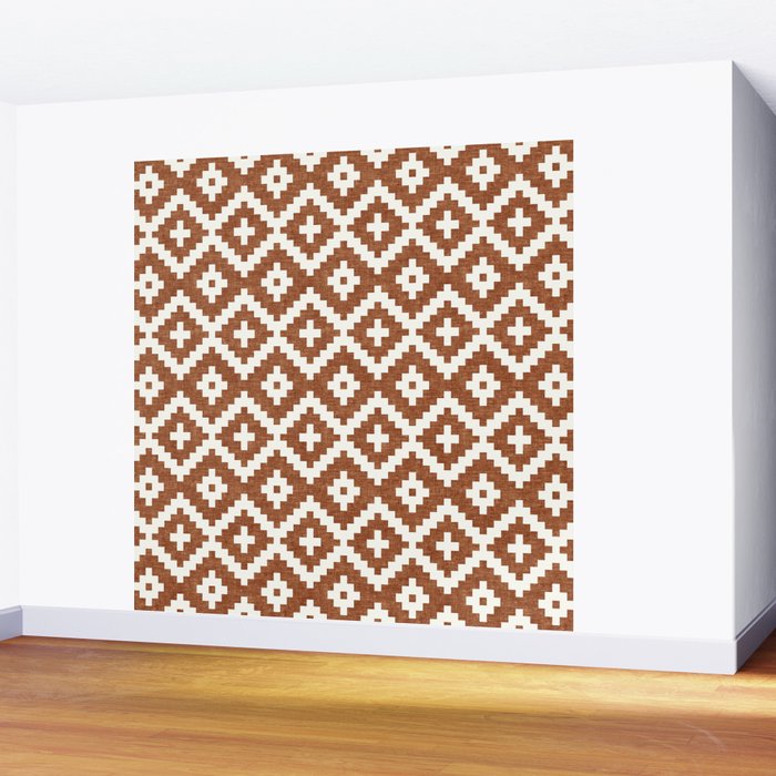 woven aztec geometric - ginger orange Wall Mural Gallery Image 2