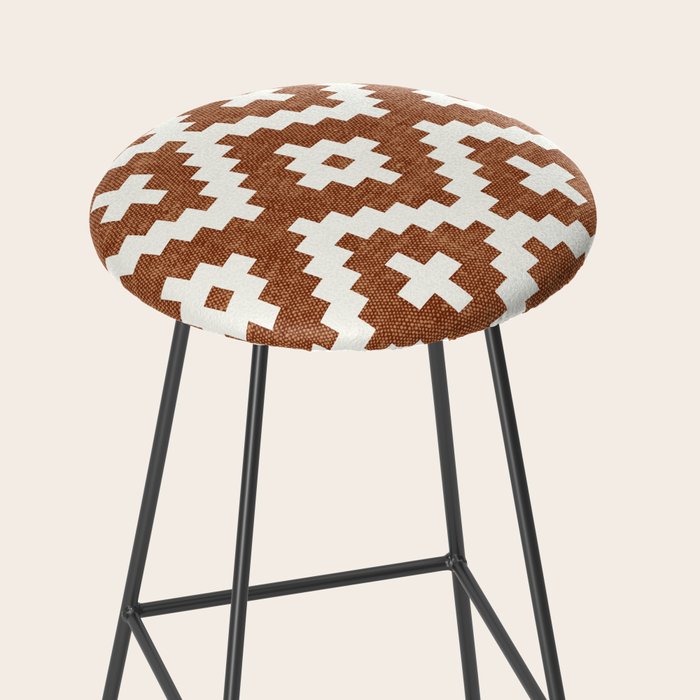 woven aztec geometric - ginger orange Stool Gallery Image 2