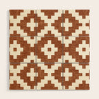 woven aztec geometric - ginger orange Wood Wall Art Gallery Image 1