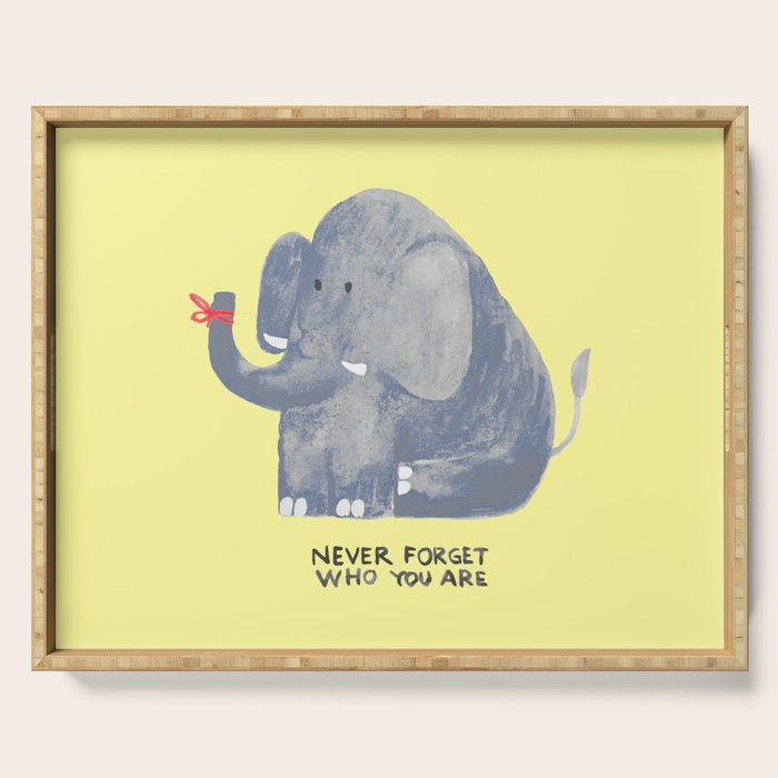 Elephant never forgets Serving Tray Gallery Image 1