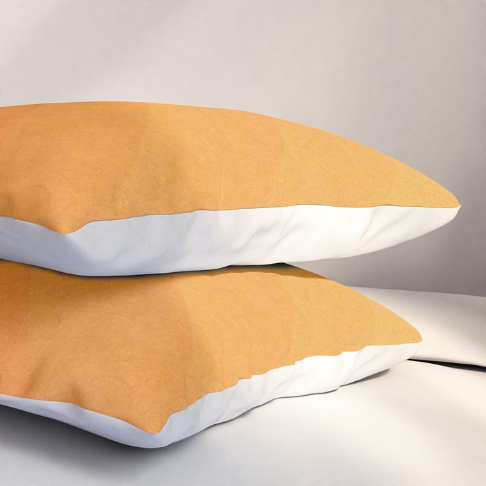 Shades of Sun - Line Gradient Pattern between Light Orange and Pale Orange Pillow Sham Gallery Image 3