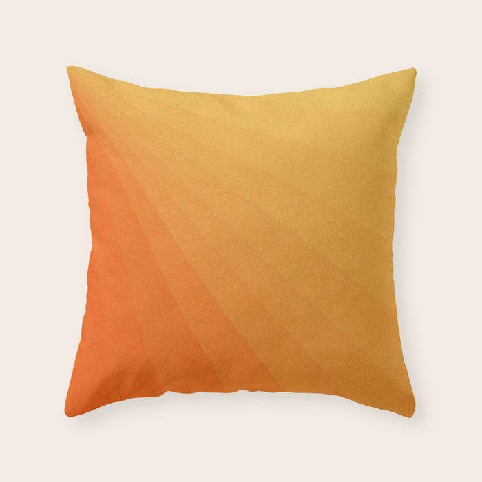 Shades of Sun - Line Gradient Pattern between Light Orange and Pale Orange Throw Pillow Gallery Image 6