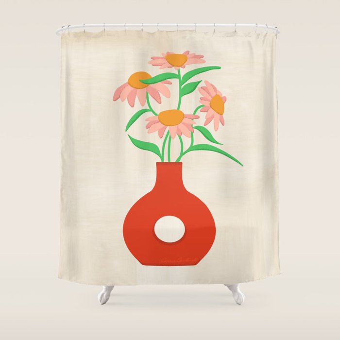 Flower Vase Shower Curtain Gallery Image 1