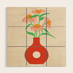 Flower Vase Wood Wall Art Gallery Image 1