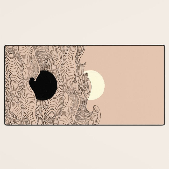 Abstract landscape yin yang moon & sun ocean wave  Desk Mat Gallery Image 3