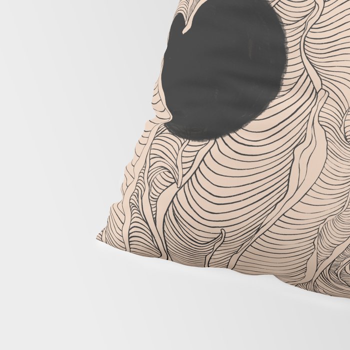 Abstract landscape yin yang moon & sun ocean wave  Pillow Sham Gallery Image 4