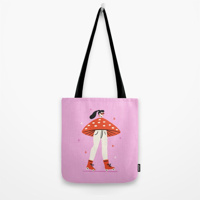 Retro Mushroom Girl Tote Bag Gallery Image 2
