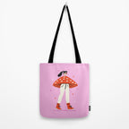 Retro Mushroom Girl Tote Bag Gallery Image 2