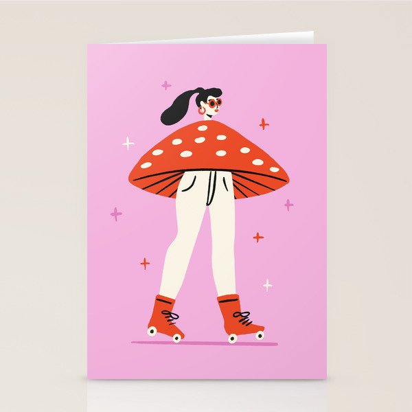 Retro Mushroom Girl Stationery Card Gallery Image 2