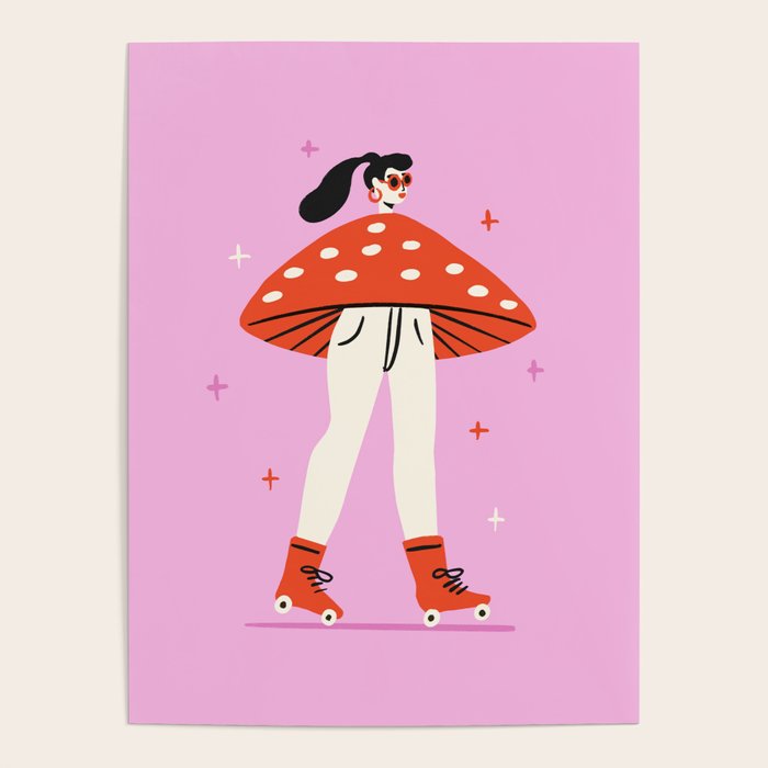 Retro Mushroom Girl Poster Gallery Image 4