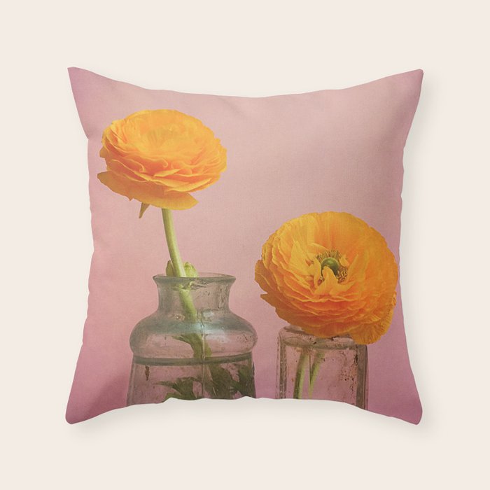 Yellow Flowers Throw Pillow Gallery Image 1
