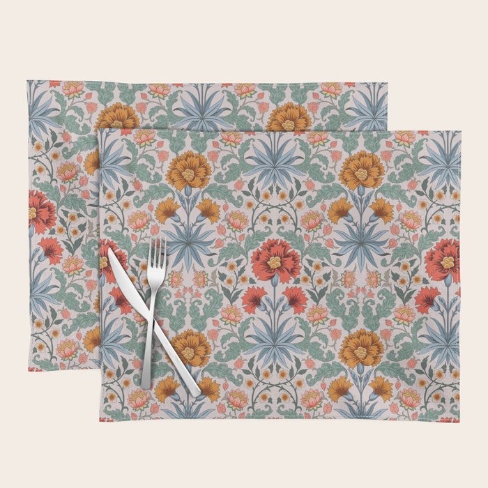  Victorian Botanicals - Carnation in Red and Blue Placemat Gallery Image 1