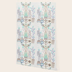 Santa Fe Garden - Turquoise & Brown Wallpaper Gallery Image 2