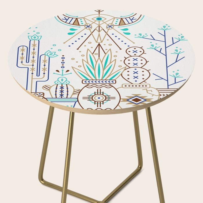 Santa Fe Garden - Turquoise & Brown Side Table Gallery Image 2