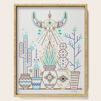 Santa Fe Garden - Turquoise & Brown Serving Tray Gallery Image 1