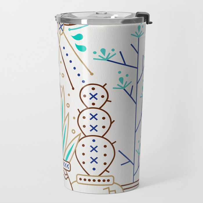 Santa Fe Garden - Turquoise & Brown Travel Mug Gallery Image 2