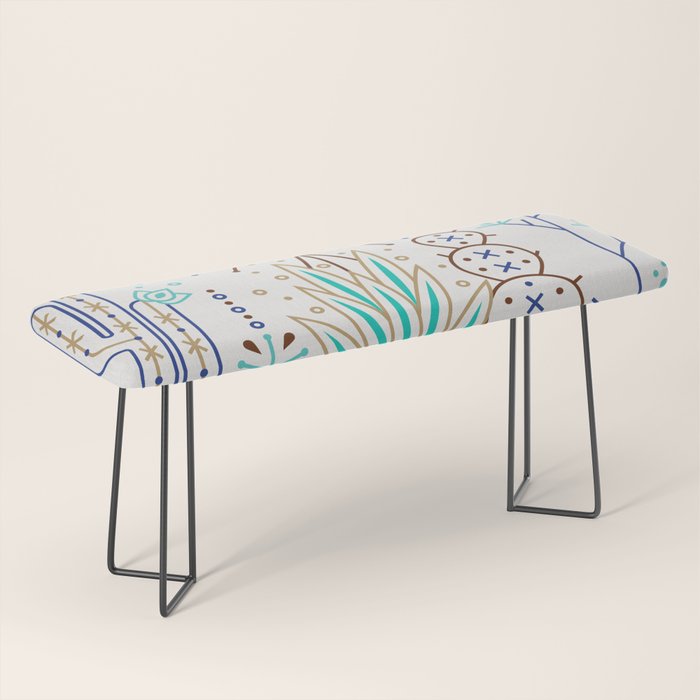 Santa Fe Garden - Turquoise & Brown Bench Gallery Image 1