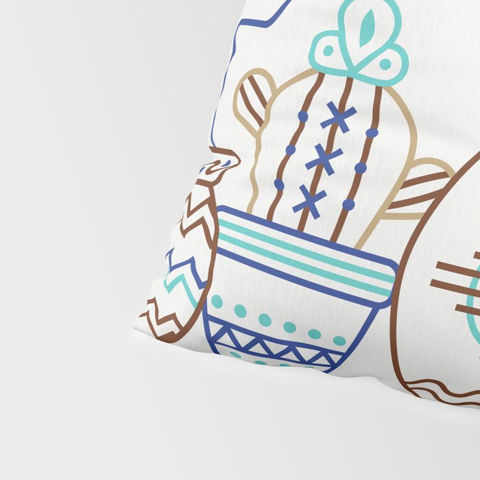 Santa Fe Garden - Turquoise & Brown Pillow Sham Gallery Image 4