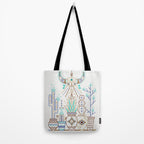 Santa Fe Garden - Turquoise & Brown Tote Bag Gallery Image 2
