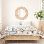 Santa Fe Garden - Turquoise & Brown Duvet Cover Gallery Image 3