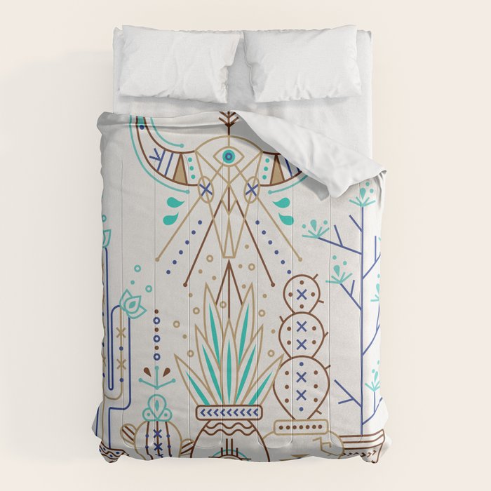 Santa Fe Garden - Turquoise & Brown Comforter Gallery Image 6