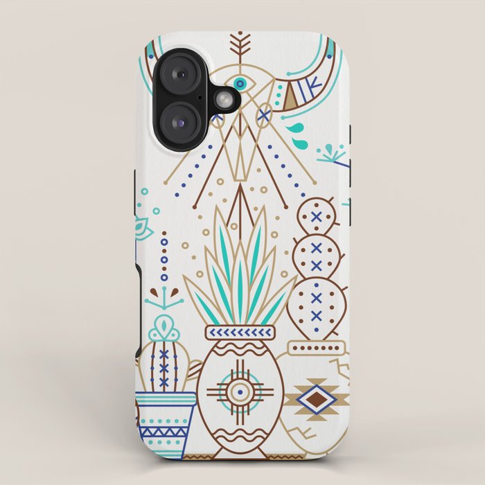 Santa Fe Garden - Turquoise & Brown iPhone Case Gallery Image 1