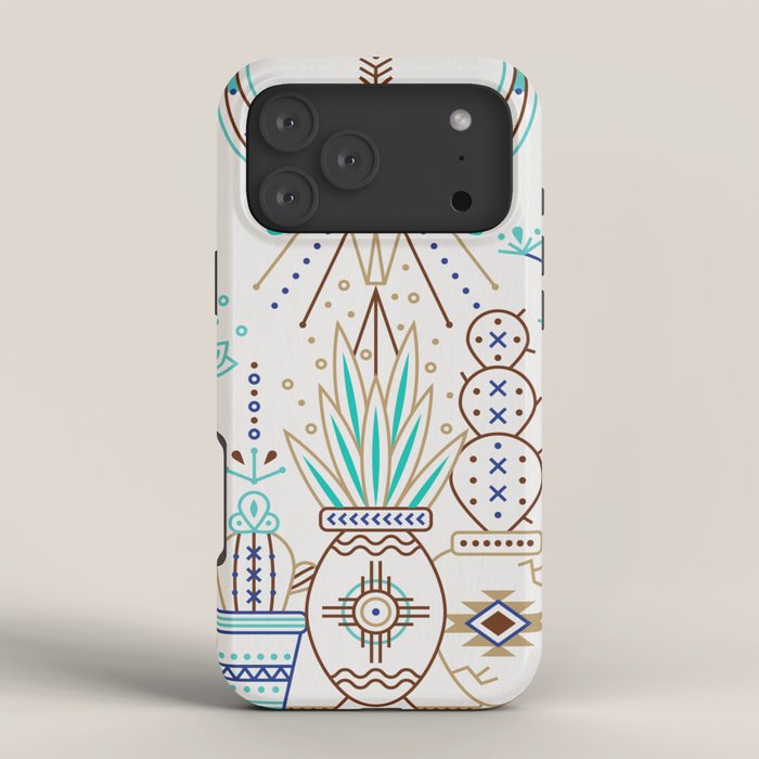 Santa Fe Garden - Turquoise & Brown iPhone Case Gallery Image 4