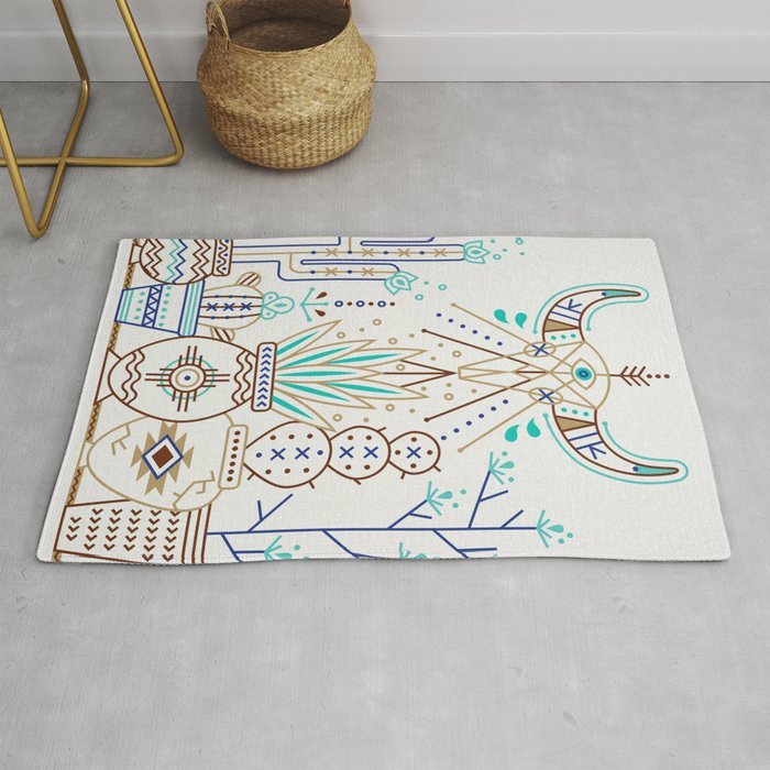 Santa Fe Garden - Turquoise & Brown Rug Gallery Image 1