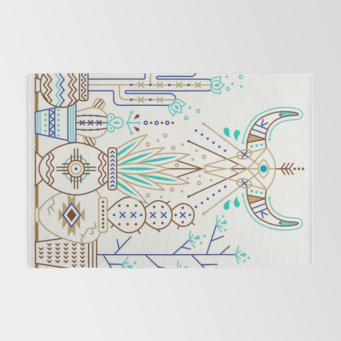 Santa Fe Garden - Turquoise & Brown Rug Gallery Image 2