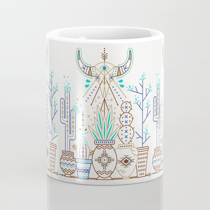 Santa Fe Garden - Turquoise & Brown Coffee Mug Gallery Image 4