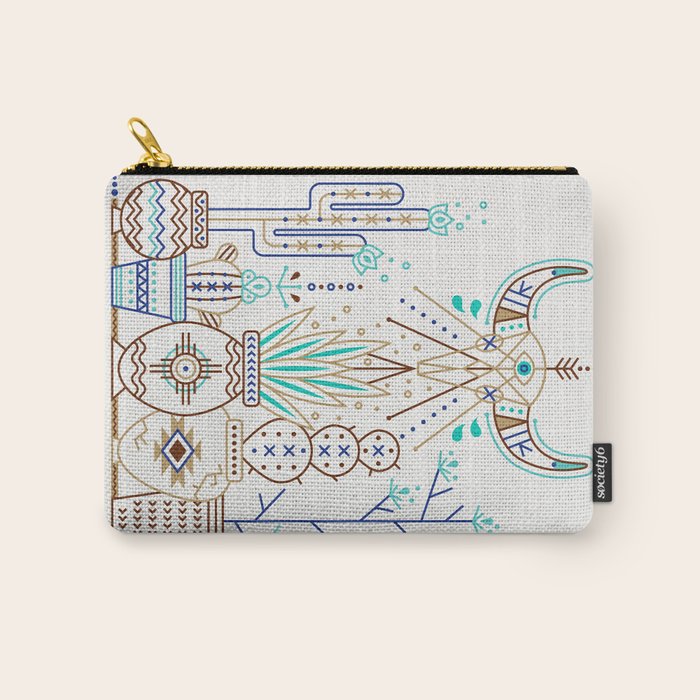 Santa Fe Garden - Turquoise & Brown Carry All Pouch Gallery Image 1