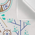 Santa Fe Garden - Turquoise & Brown Wall Tapestry Gallery Image 3