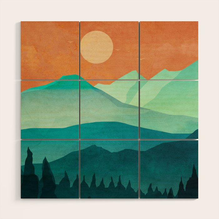 Morning Mountain Mist 2 Wood Wall Art Gallery Image 1