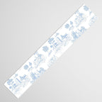 Toile de Jouy French Vintage Baby Blue & White Table Runner Gallery Image 3