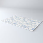 Toile de Jouy French Vintage Baby Blue & White Rug Gallery Image 3