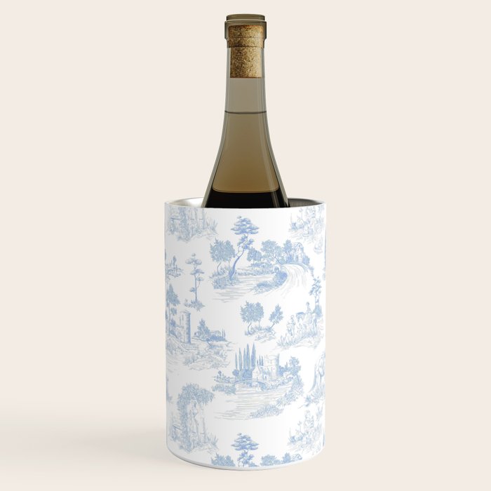 Toile de Jouy French Vintage Baby Blue & White Wine Chiller Gallery Image 3