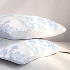 Toile de Jouy French Vintage Baby Blue & White Pillow Sham Gallery Image 3