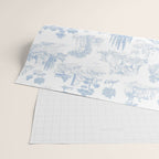 Toile de Jouy French Vintage Baby Blue & White Wrapping Paper Gallery Image 2