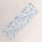 Toile de Jouy French Vintage Baby Blue & White Yoga Mat Gallery Image 1