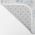 Toile de Jouy French Vintage Baby Blue & White Bath Mat Gallery Image 2