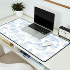 Toile de Jouy French Vintage Baby Blue & White Desk Mat Gallery Image 2