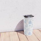 Toile de Jouy French Vintage Baby Blue & White Travel Mug Gallery Image 4