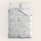 Toile de Jouy French Vintage Baby Blue & White Comforter Gallery Image 6
