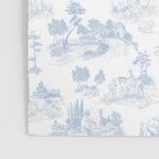 Toile de Jouy French Vintage Baby Blue & White Poster Gallery Image 3