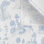 Toile de Jouy French Vintage Baby Blue & White Wall Tapestry Gallery Image 3