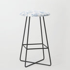 Toile de Jouy French Vintage Baby Blue & White Stool Gallery Image 1